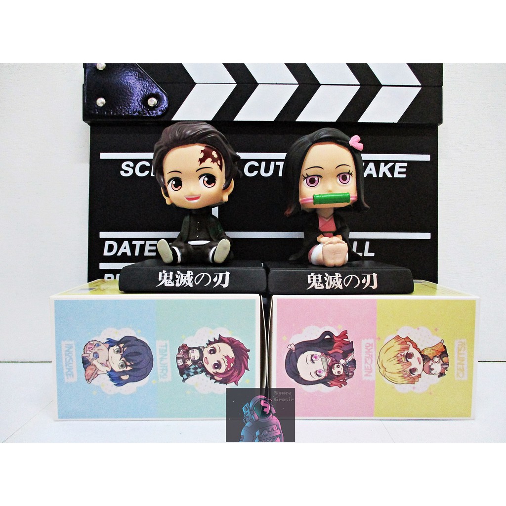 Pajangan Dashboard Mobil Bobble Head Kimetsu No Yaiba Tanjiro Nezuko Inosuke Zenitsu Demon Slayer