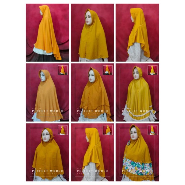 kumpulan hijab instan dan segi empat bergo dan khimar warna kunyit / mustard