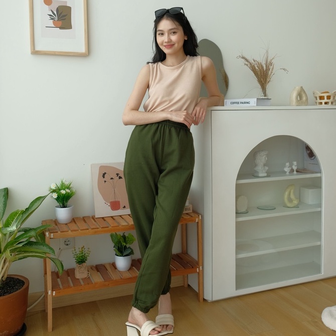 Laura Jogger Pants - Long Pants - Celana Wanita Casual - Korean Style