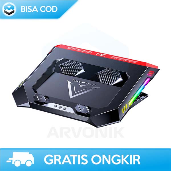 GAMING COOLER PAD FOR LAPTOP 6 FAN USB PORT BY NUOXI Q8 SILVER LED RGB