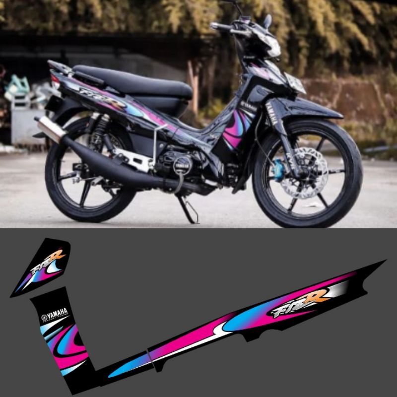STRIPING VARIASI FIZR HITAM RAINBOW