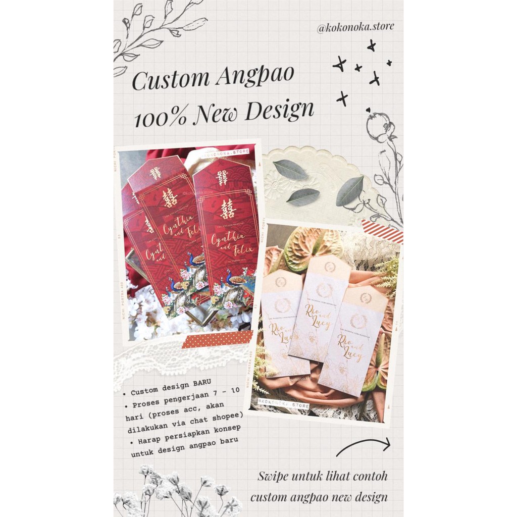 

Custom 100% New Design Angpao | Angpao untuk Wedding / Sangjit / Pernikahan / Ulang Tahun 2020