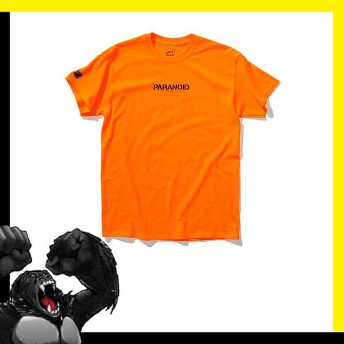 Anti Social Social Club Undefeated Paranoid Tee (Orange) .Aruansy.Olshop