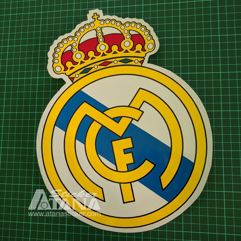 Stiker Printing Sablon Jumbo Vinyl Real Madrid Los Blancos Madridista Motor Mobil Dinding Kaca