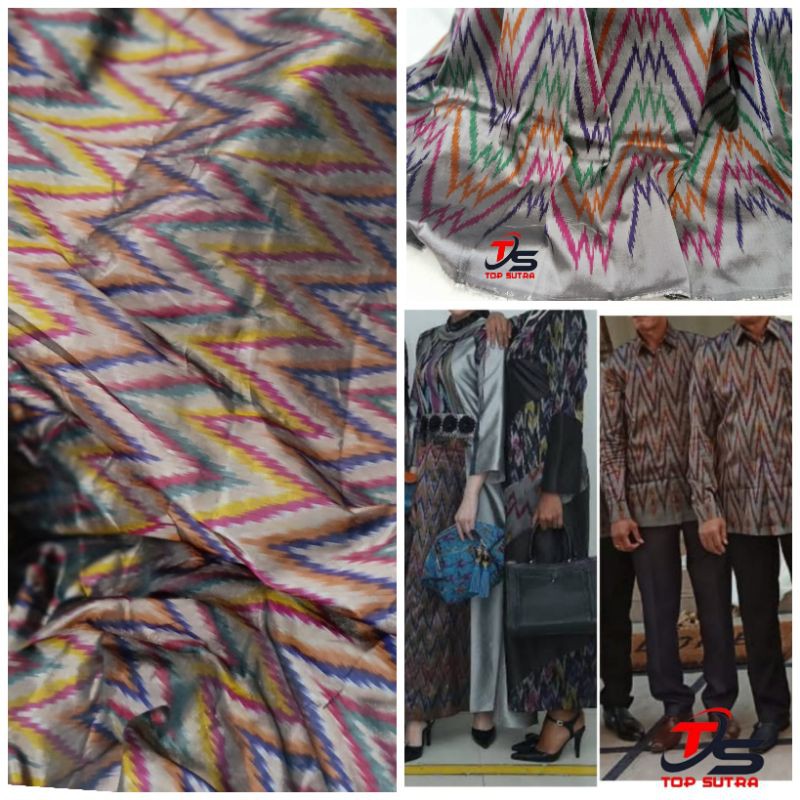 Kain sutra ikat motif cobo-cobo [Harga 0,5 meter]