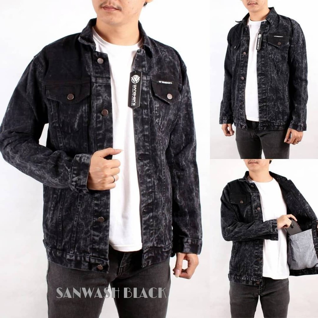 Jaket Jeans Pria distro Snow Basic l Jaket Denim Ripped cowok