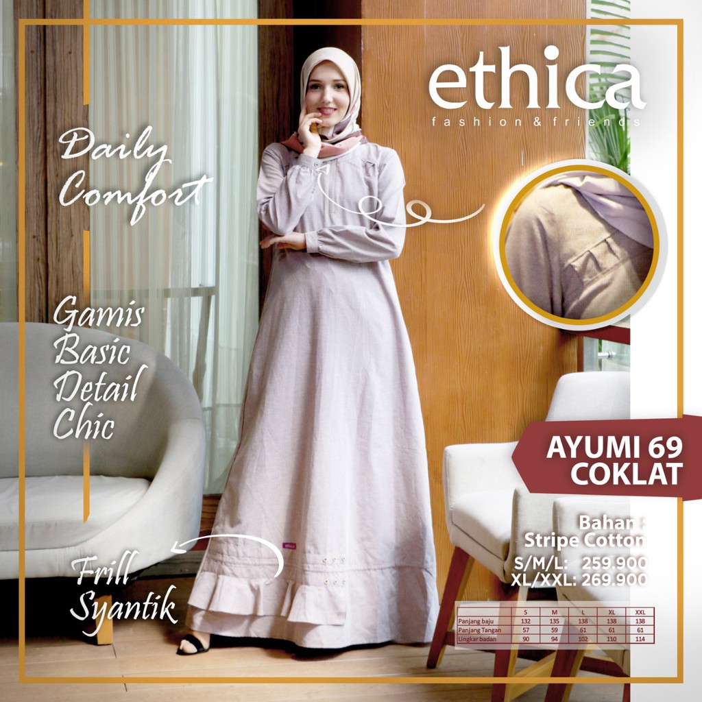 AYUMI 56 COKLAT DUSTY PINK DAN HIJAU BY ETHICA Shopee Indonesia