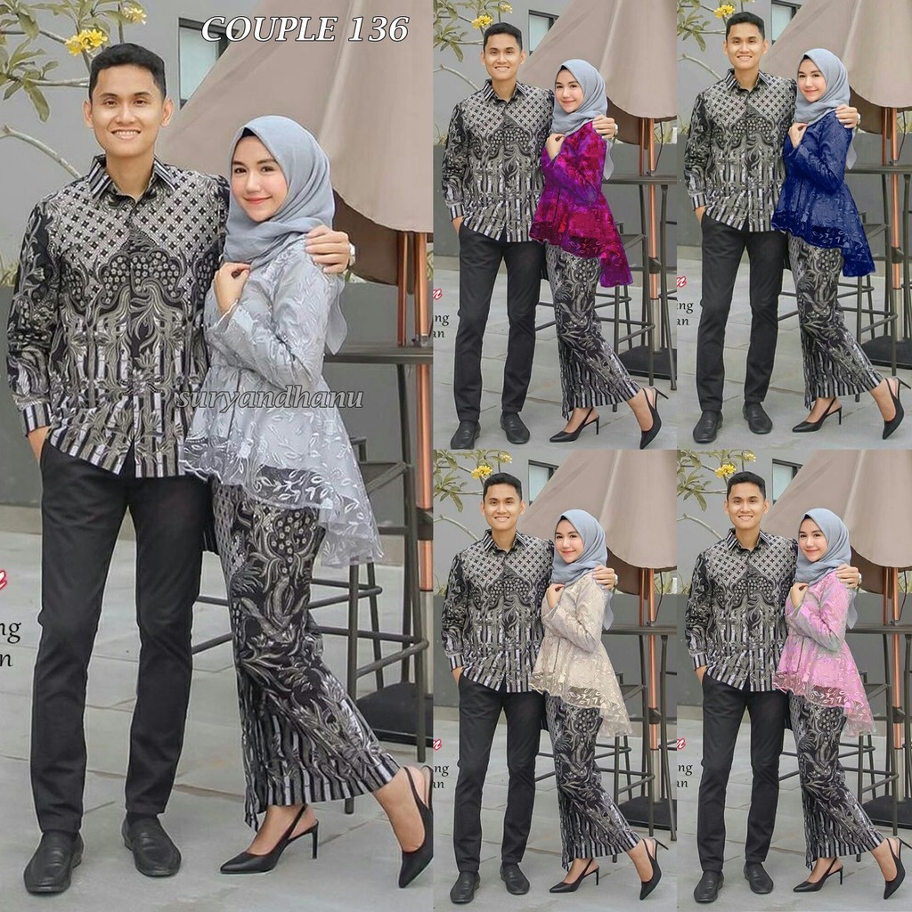 aneka batik  Couple Arrabel Pinguin Couple 136 sarimbit  