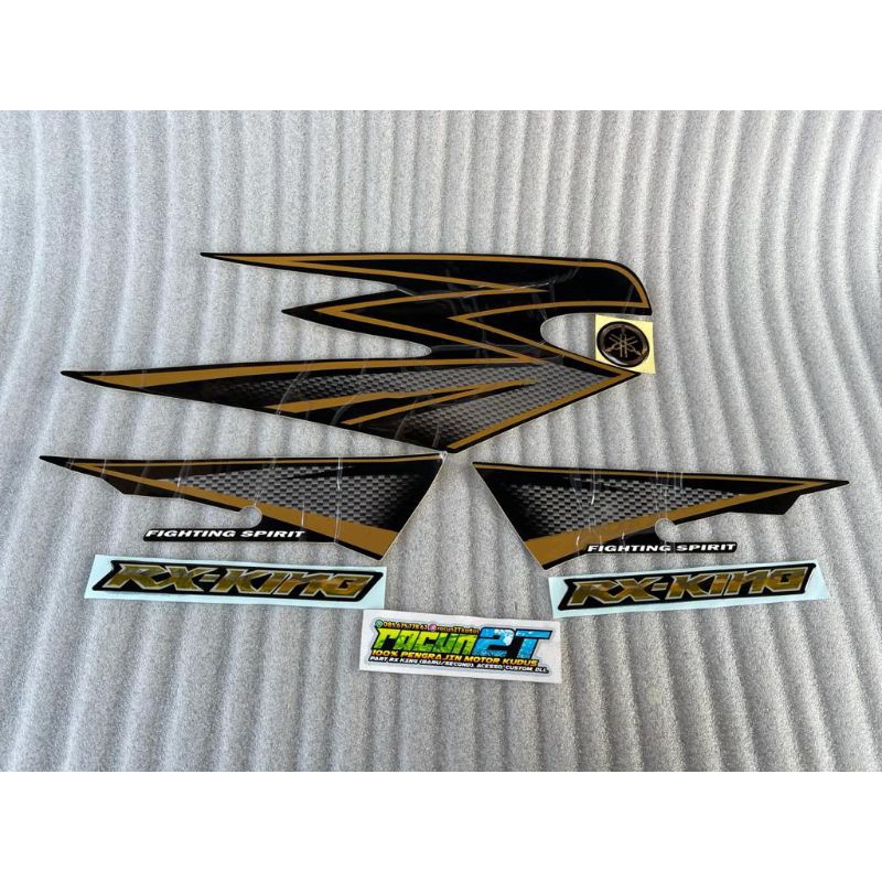 stiker striping RX-King 2003 gold perak variasi/custom set EMBLEM RX KING