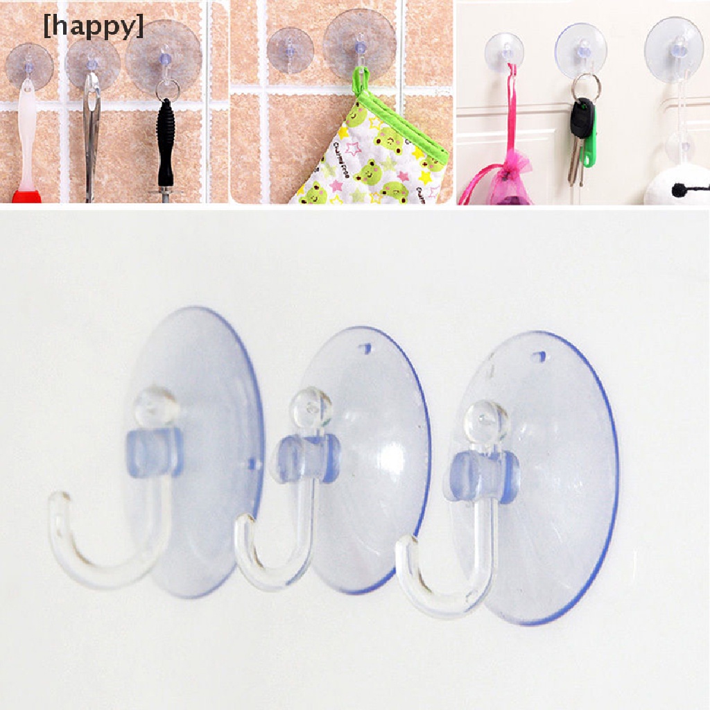 Gantungan Dinding Transparan Dengan Suction Cup Untuk Kamar Mandi Dan Dapur