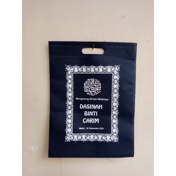 TAS SPUNBOND OVAL CUSTOM SABLON 30X40 TAS PROMOSI TOKO TAHLIL WEDYNG  PROMOSI TOKO HP