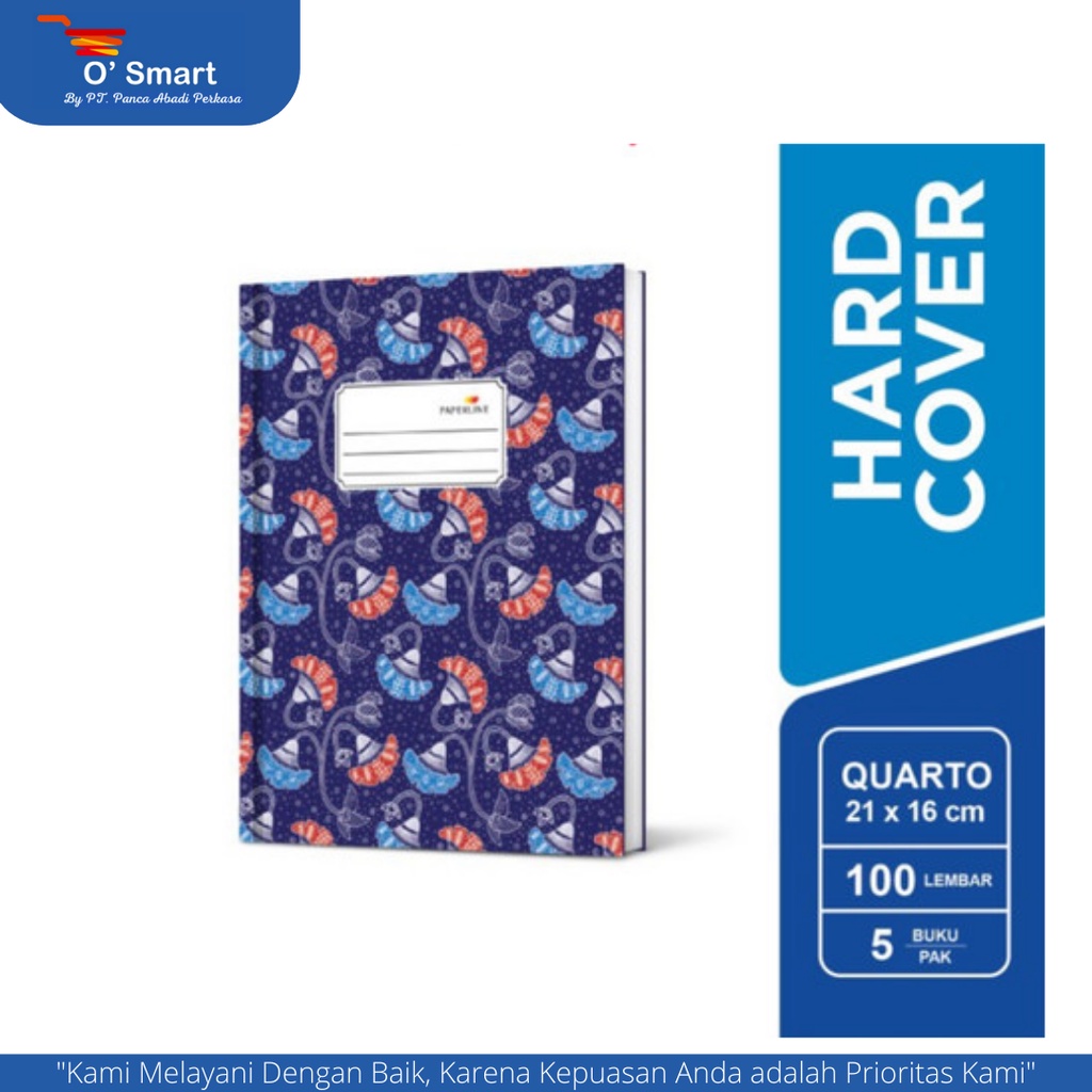 

PAPERLINE Hard Cover Quarto Isi 100 & 200 Lembar Per 1 Pcs