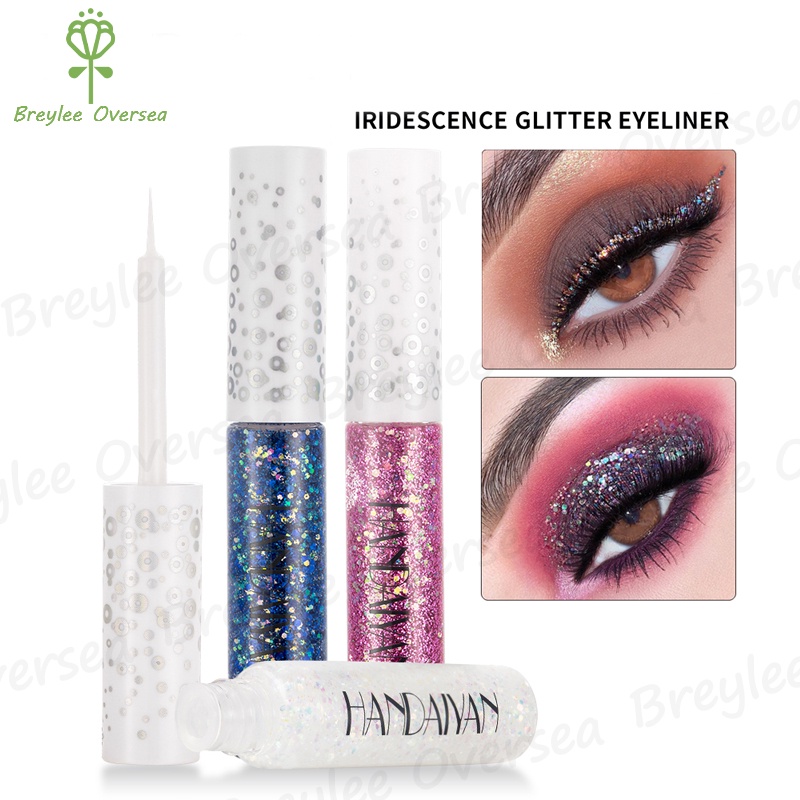 【Baru】HANDAIYAN New 12 color diamond glitter liquid eyeliner, durable, waterproof, shimmery glitter makeup, beauty tools