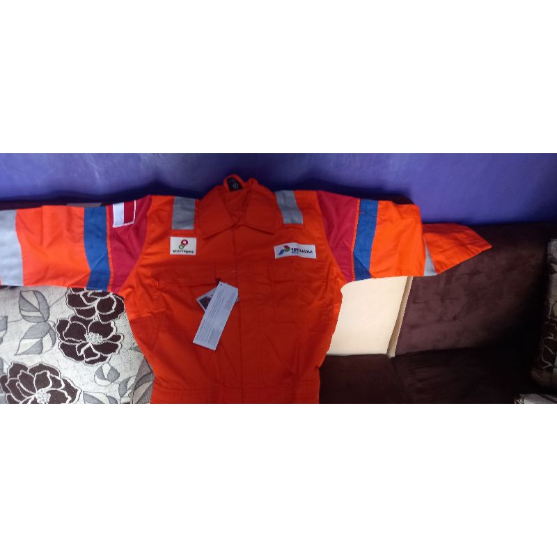NOMEX DUPONT pertamina list merah coveroll/werpak 100%original flame retardant
