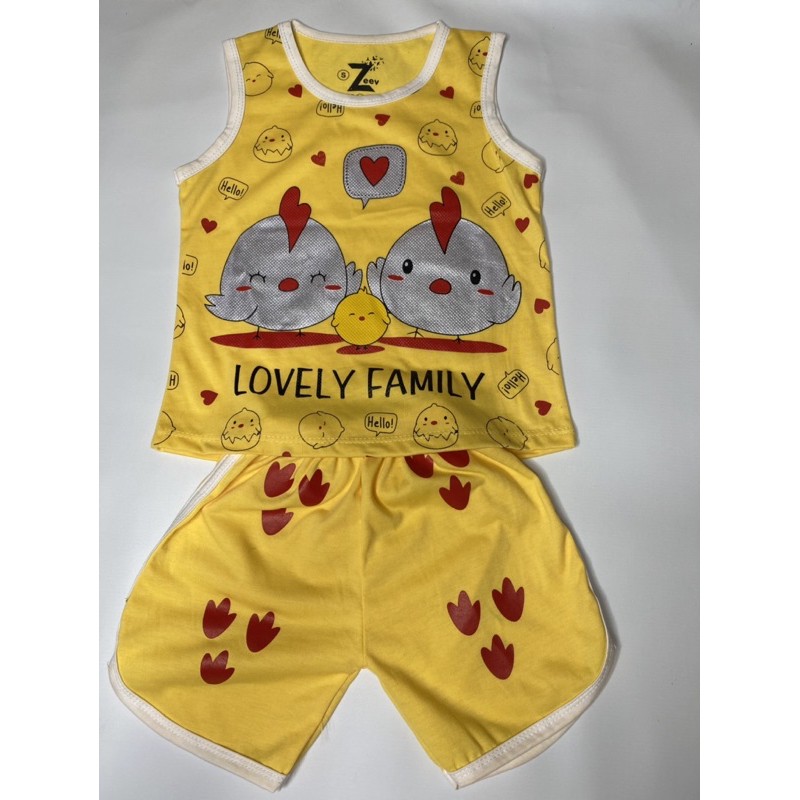 Setelan singlet anak perempuan-setelan CHICK 1-9 tahun