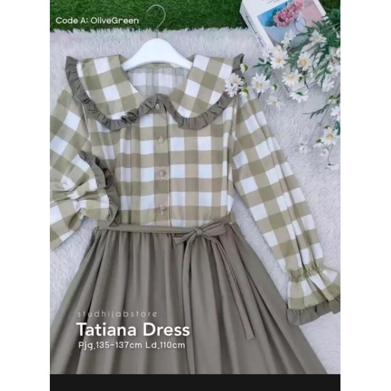 tatiana dress gamis 2022 wanita gamis korean style remaja 2022 katun polister polos bunga setrip pol