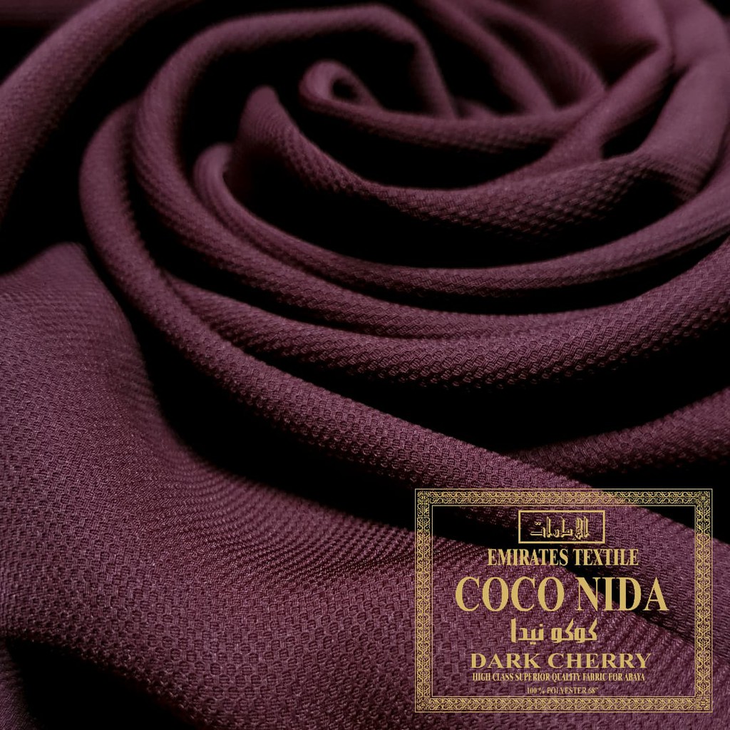 PERSETENGAH METER KAIN IMPOR COCO NIDA WARNA DARK CHERRY BY EMIRATES