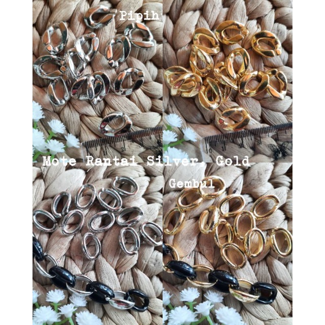 20gram/ Mote Rantai Plastik Silver Gold