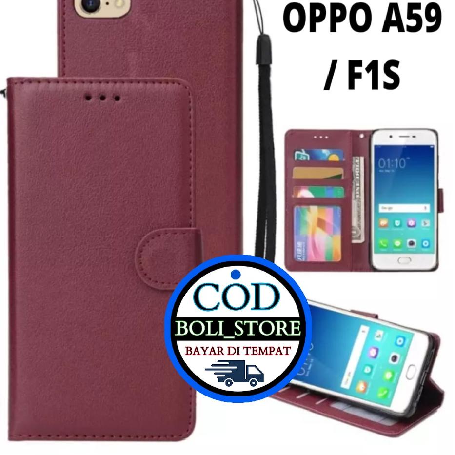Pusat Irit CASING / CASE KULIT FOR OPPO F1S  OPPO A59 - CASING DOMPET- COVER -SARUNG HP
