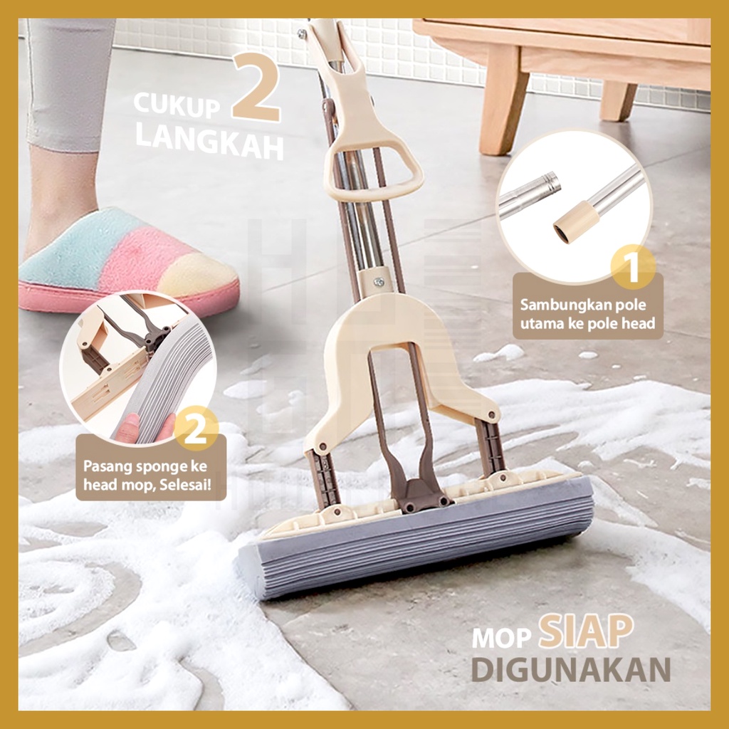 Alat Pel Lantai Spons Ultra Mop Spongy Pel Lantai Karet 28cm Pel Praktis Serbaguna