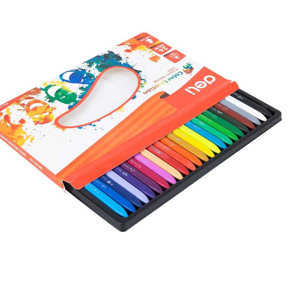 

[PRODUK FPC7A] Deli Krayon Plastik 12/18/24 Warna Cerah Bentuk segitiga ergonomis tidak beracun EC20000 FYW