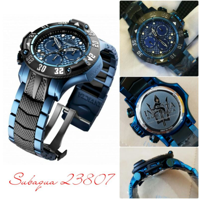 Jam Tangan Pria Invicta Subaqua 23807 Premium Chronograph Quartz Japan All Stainless Steel 50mm Gara