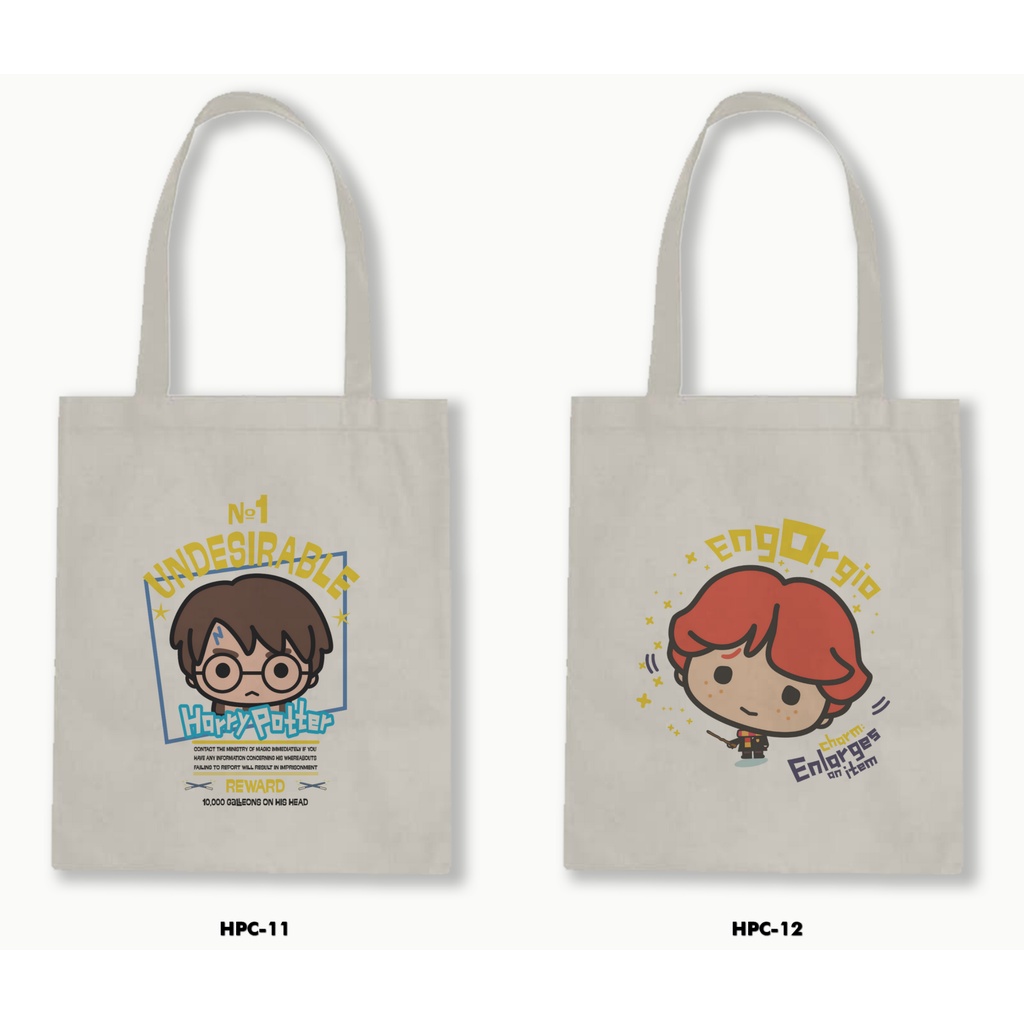 TOTE BAG BLACU -  HARRY POTTER CARTOON 01