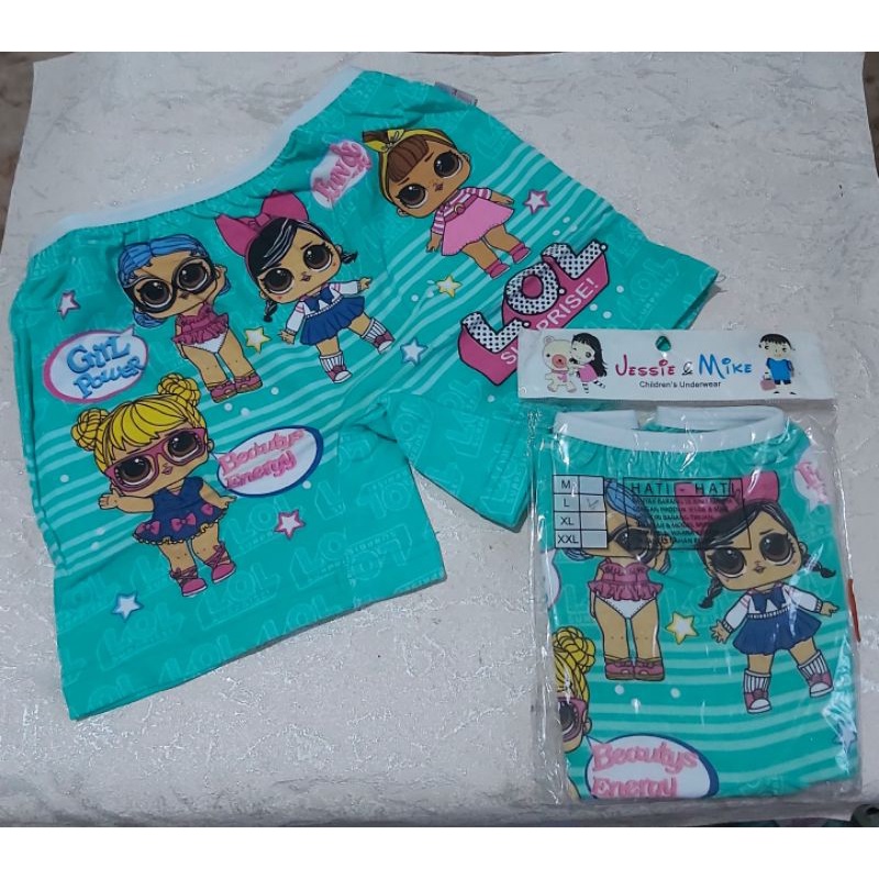 CELANA DALAM CD BOXER ANAK PEREMPUAN CEWEK 7-12 TAHUN JESSIE&MIKE LOL MURAH