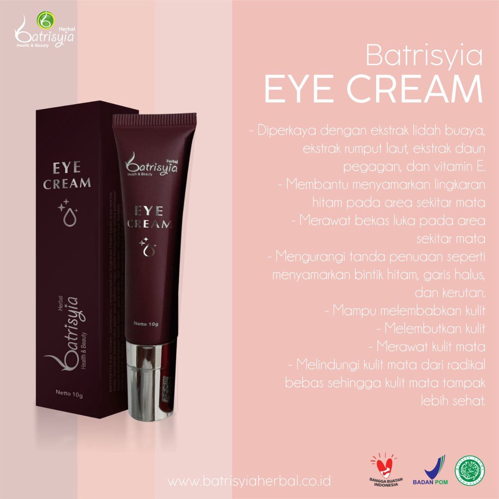 Batrisyia Eye Cream / cream mata penghilang kantung mata / mata panda