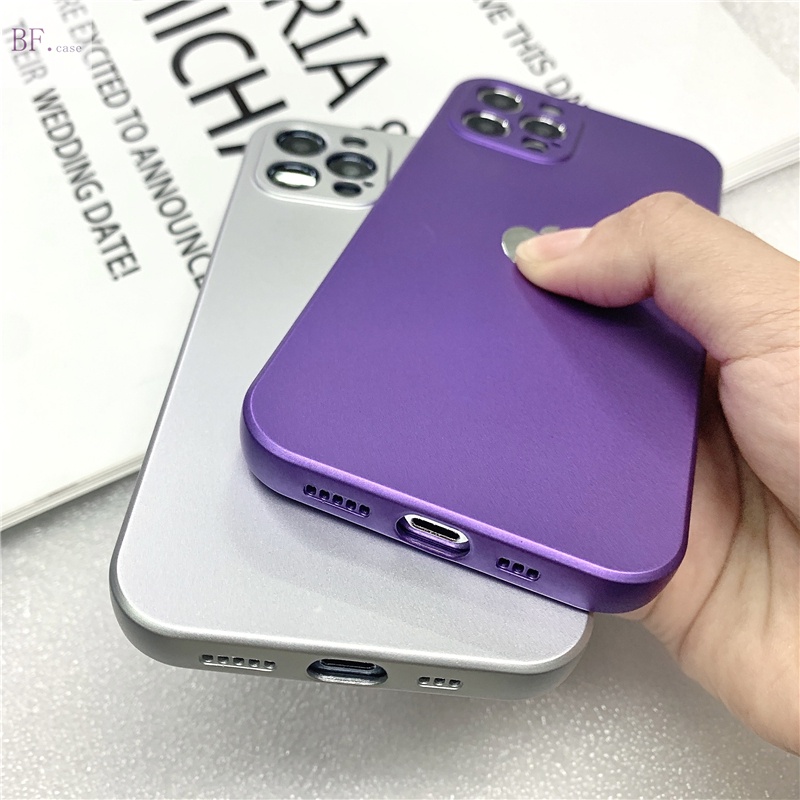 Soft Case Electroplating Anti Sidik Jari Untuk Iphone 11 12 13 Pro Max X XR XS XSMAX 7 8 Plus SE2 2020 11pro 12mini 13mini