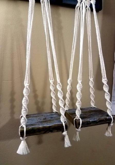 READY STOK) Macrame gantung kayu / macrame wall hanging