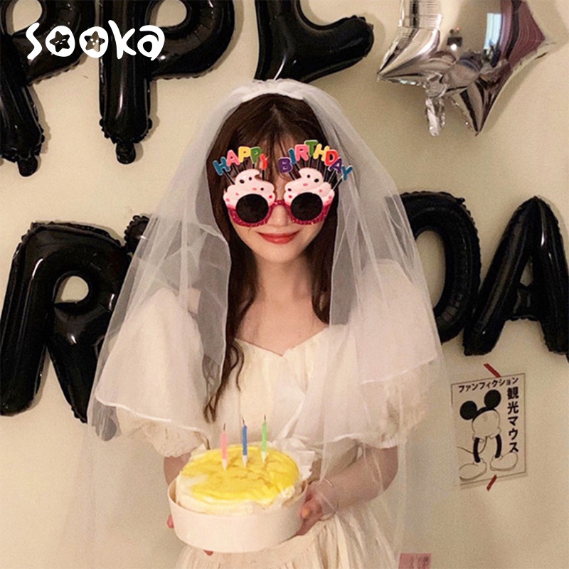 SOOKA Kacamata Anak Kreatif Lucu Tulisan Happy Birthday Untuk Properti Foto Ulang Tahun SK-GHB1037