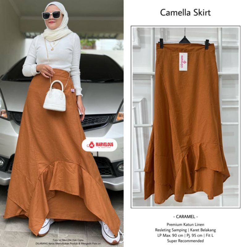 CAMELLA SKIRT BY MARVELOUS // ROK MUSLIMAH // Rok Skirt linen