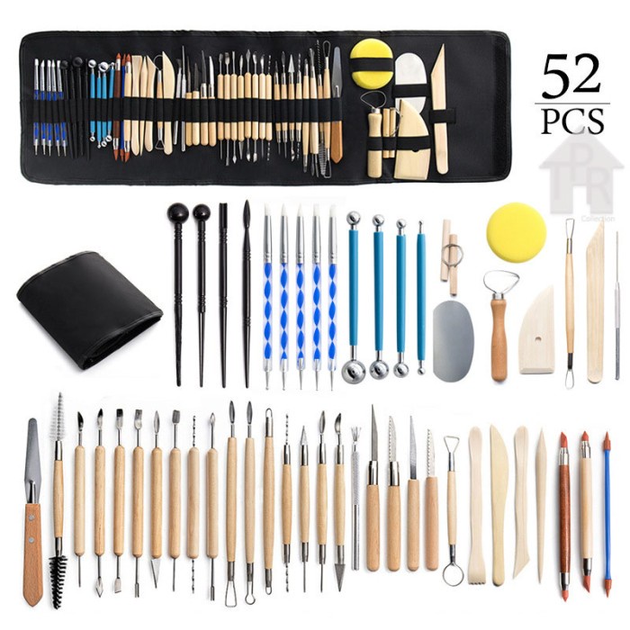 Butsir / Alat ukir / Pottery tool / Modelling tools - 52pcs. Dompet