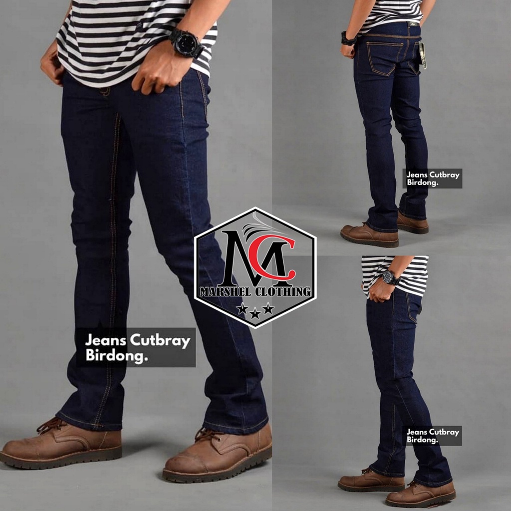 RCL - Celana Jeans Panjang Cutbray Pria Straigh Jeans Bahan Denim | Celana Jeans Cutbray Pria Original / Celana Jeans Pria Slim Fit Cutbray Cowok Panjang Bootcut Skinny Model Cut Bray Soft Jeans Premium