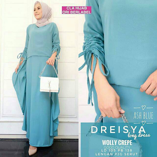 Dreisya Long Tunik, DRESS MUSLIM, baju wanita, baju gamis, dress, gamis, Baju gamis, fashion wanita