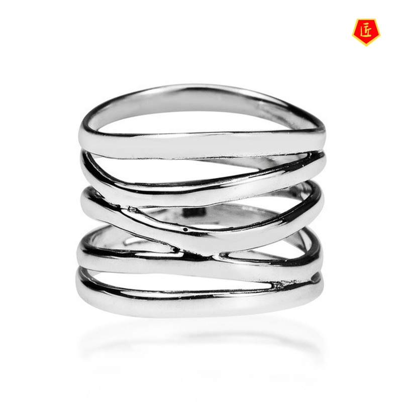 [Ready Stock]925 Silver Hollow Ring Creative Simple Personality