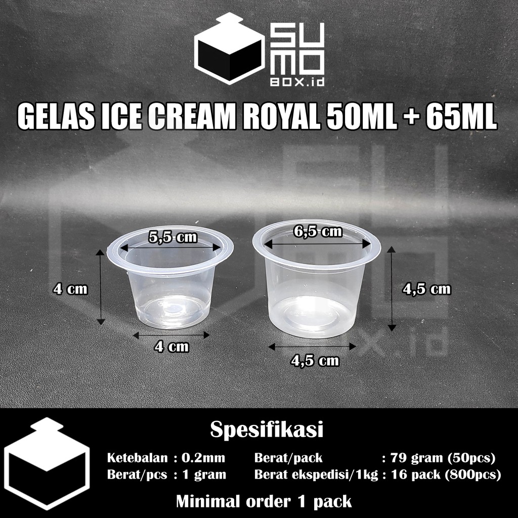 Cup jelly agar puding pudding royal isi 50pcs gelas 