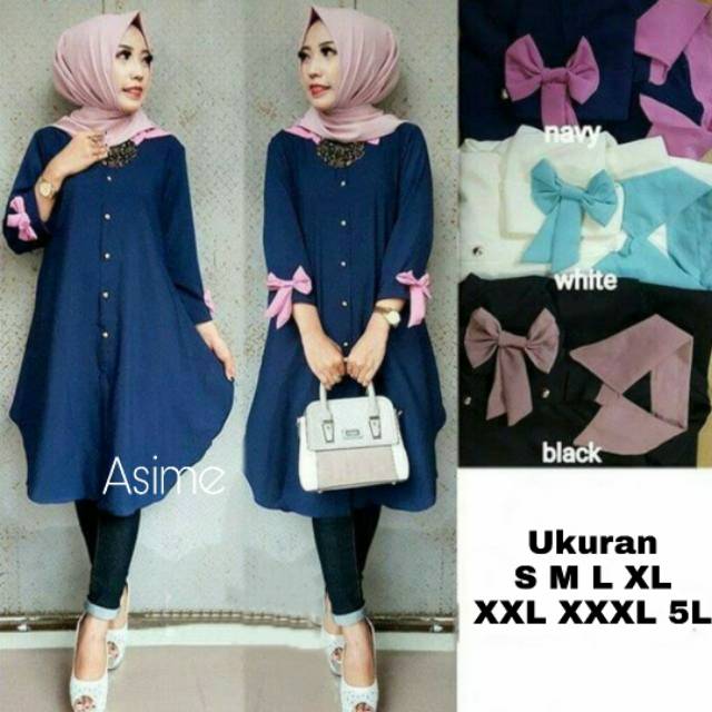 Asime Tunik Big Size Ukuran Size S M L XL 2XL 3XL 4XL XXL XXXL  XXXXL 2L 3L 4L 5L  Tunik Wanita Jumbo Big Size Over Size