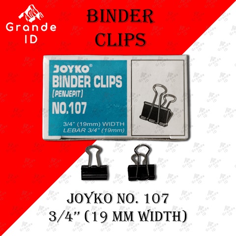 

BINDER CLIPS JOYKO NO 107 19 MM 3/4 INCH