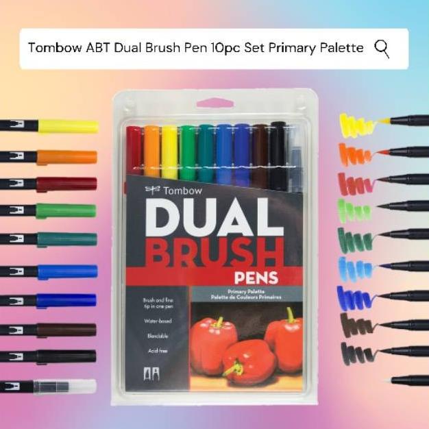 

[[COD]] Tombow Dual Brush Pen Set with Blender - Primary Palette Pack of 10 DISKON Kode 758