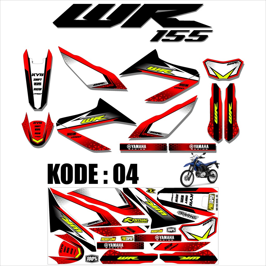 (COD)Sticker Striping Stiker Lis Variasi Trill WR 155 Desain Supermoto BDX 04