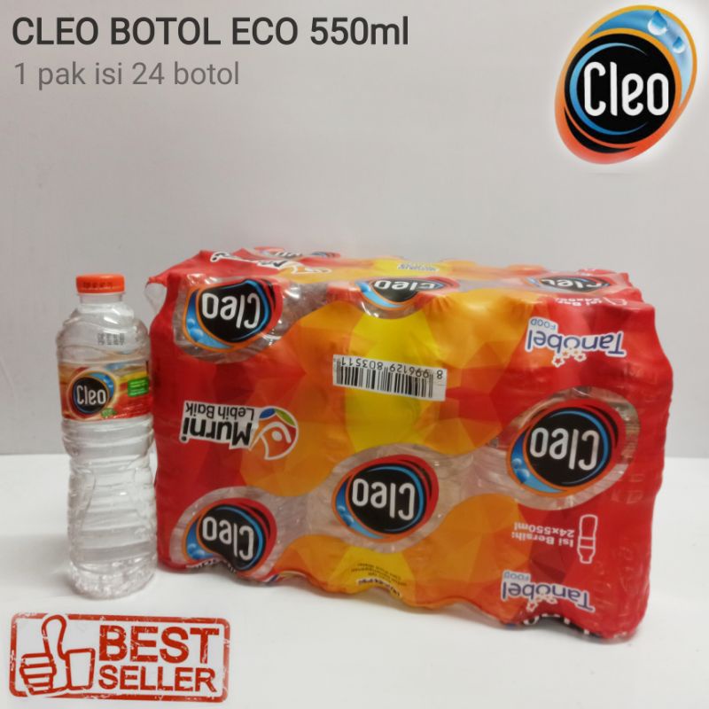 Cleo botol tanggung 550 ml dus khusus gosend