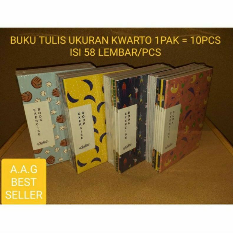 

BUKU TULIS UKURAN KWARTO 1PAK =10 PCS ISI 58 LEMBAR