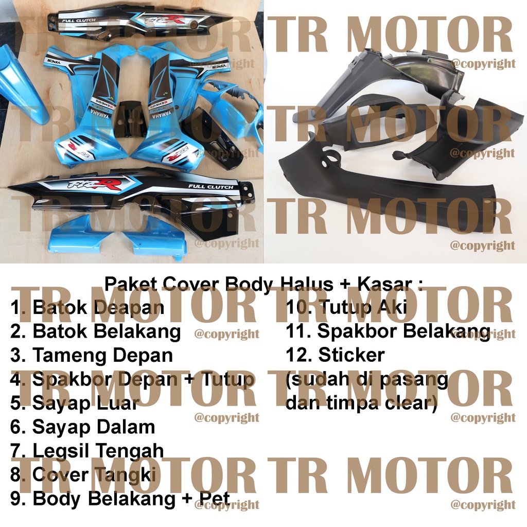 Cover Body Fizr F1zr Full Clutch Custom Biru Full Set Halus Cover Bodi Yamaha Fiz r