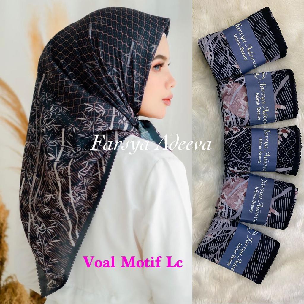 SEGI EMPAT MOTIF VOAL DEENAY LASERCUT KW TERMURAH DAN TERLARIS Hijab motif| hijab Seragam |SAFA HIJAB