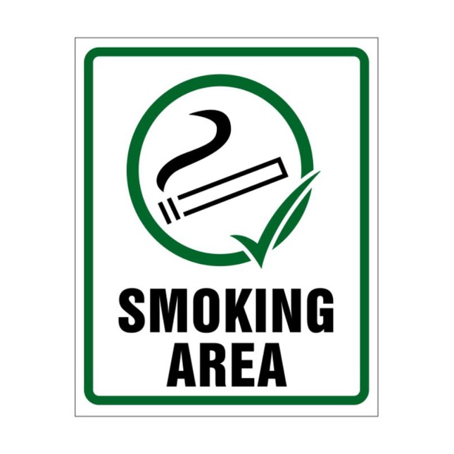 

Stiker AREA SEMOKING/SEMOKING AREA 20x25cm sign rambu K3