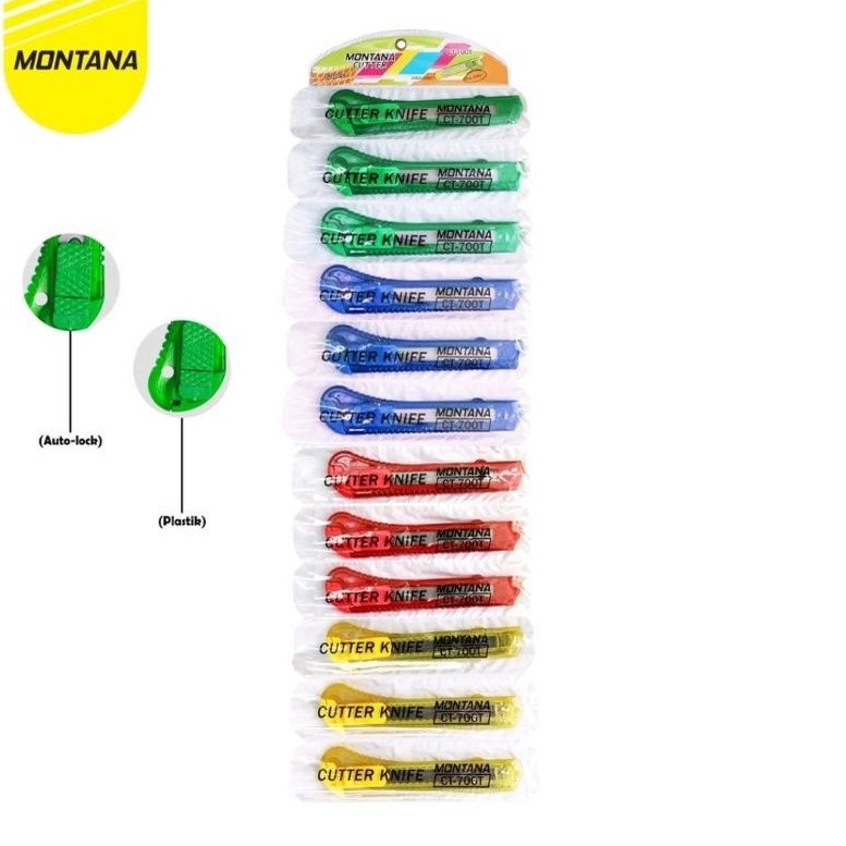 

MONTANA Cutter Besar Renteng / Cutter Ergonomis (pcs) warna random