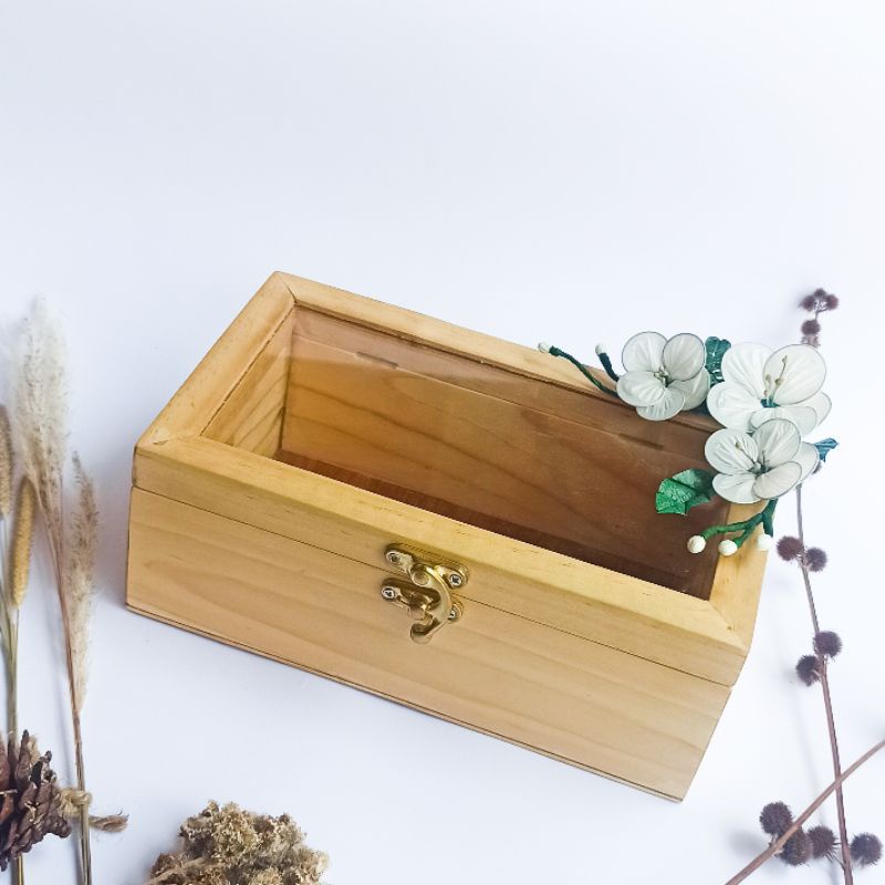 Kotak Mahar/ Kotak Uang Mahar/ Kotak uang/ Kotak Seserahan/ Box Kayu Tutup Akrilik