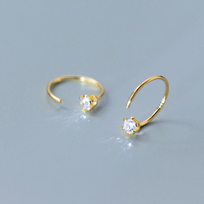 Candy Jewelry Fashion Zircon Copper Earring Rhinestone Hook Earrings for Women Silver Gold Color